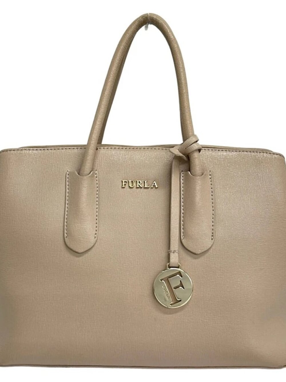 FURLA Pink Beige Leather Handbag
